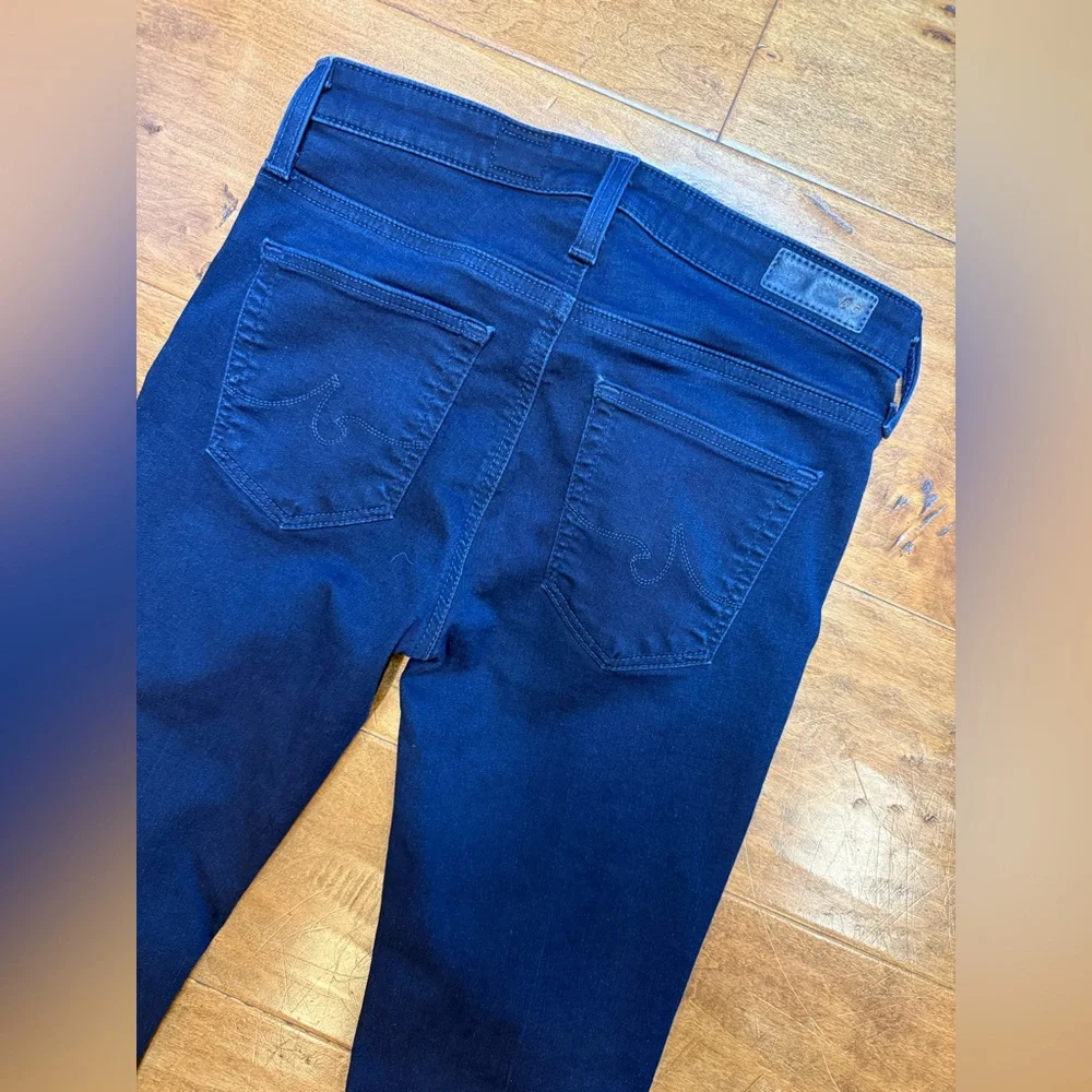 AG Stacie Crop Straight Jeans 25 Dark Rinse Mid Rise Clean Denim